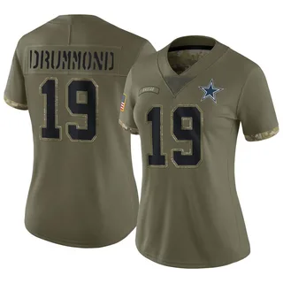 Dontario Drummond Dallas Cowboys Women's Limited 2022 Salute To Service Nike Jersey - Olive