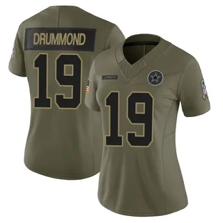 Dontario Drummond Dallas Cowboys Women's Limited 2025 Salute to Service Nike Jersey - Olive