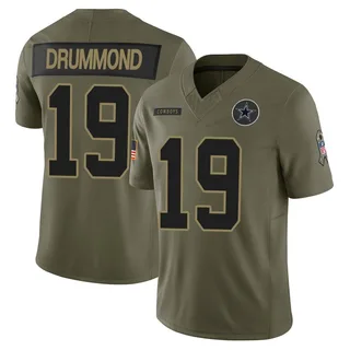 Dontario Drummond Dallas Cowboys Youth Limited 2025 Salute to Service Nike Jersey - Olive