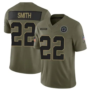 Emmitt Smith Dallas Cowboys Youth Limited 2025 Salute to Service Nike Jersey - Olive