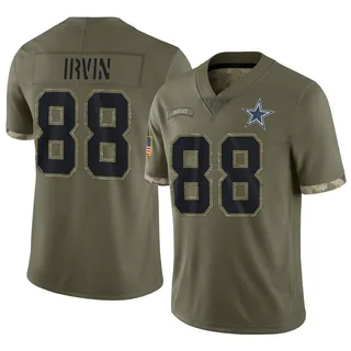 Michael Irvin Dallas Cowboys Youth Limited 2022 Salute To Service Nike Jersey - Olive
