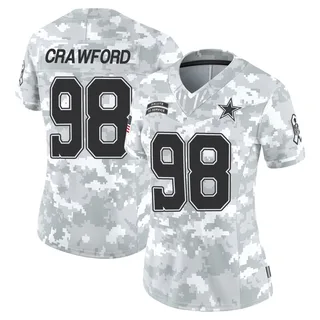 Women's Tyrone Crawford Dallas Cowboys Women's Limited Arctic Camo 2024 Salute to Service Nike Jersey